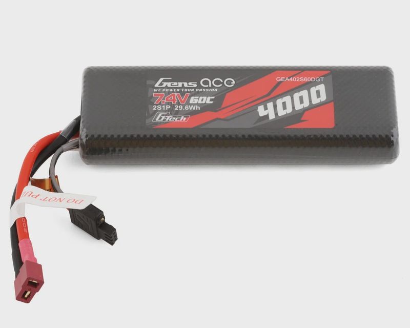 Gens Ace 2S G-Tech Smart LiPo Battery 60C (7.4V/4000mAh) w/T-Style Connector (Tamiya)