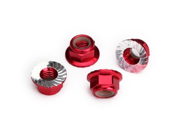 NUTS FLANGED LOCKING RED 5MM