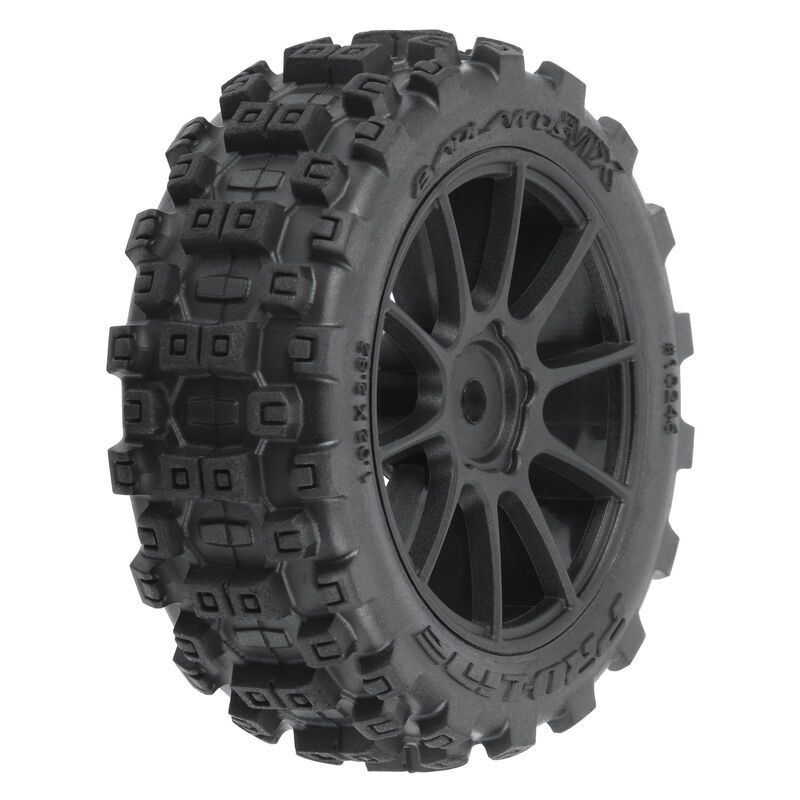 Badlands MX 1.9&quot; All-Terrain Buggy Tires (4) Mounted on Mach-10 Black 1.9&quot; 12mm Hex Wheels for Typhon GROM 4x4 Front or Rear