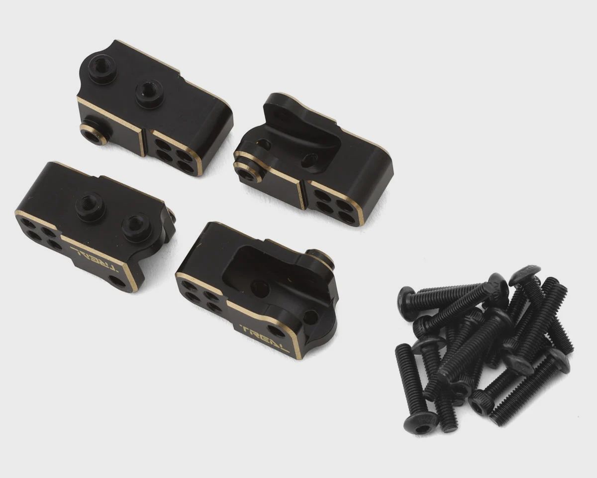 Treal Hobby Element RC Enduro Brass Lower Shock &amp; Link Mounts (Black) (4)