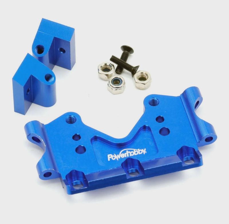 Powerhobby Aluminum Front Bulkhead FOR Traxxas Slash Rustler Bandit 2WD BLUE