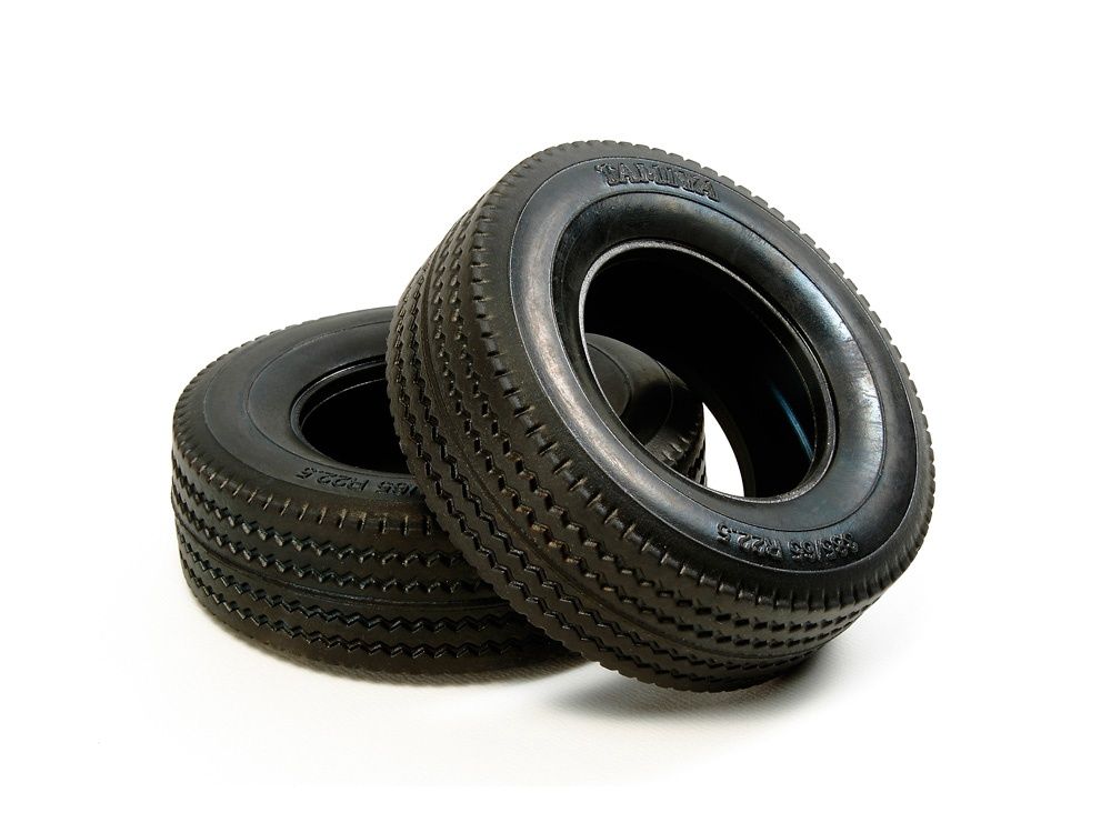 Tamiya RC Tractor Truck Tires, 2pcs, Hard, 30mm