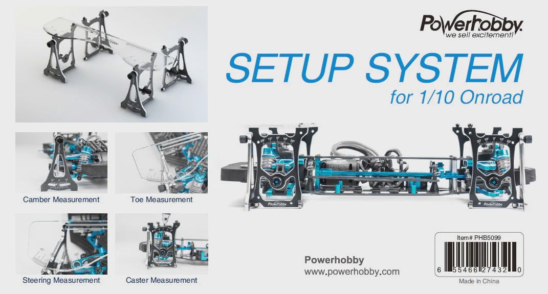 Powerhobby Camber/ Toe / Steering/ Caster Measurement Setup Tool System 1/10