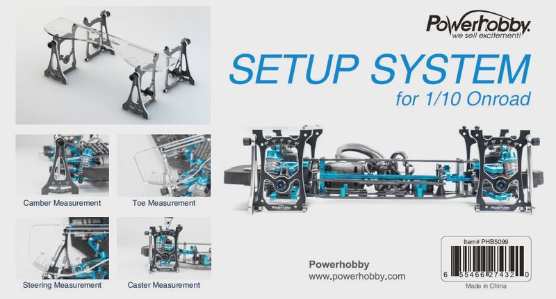 Powerhobby Camber/ Toe / Steering/ Caster Measurement Setup Tool System 1/10