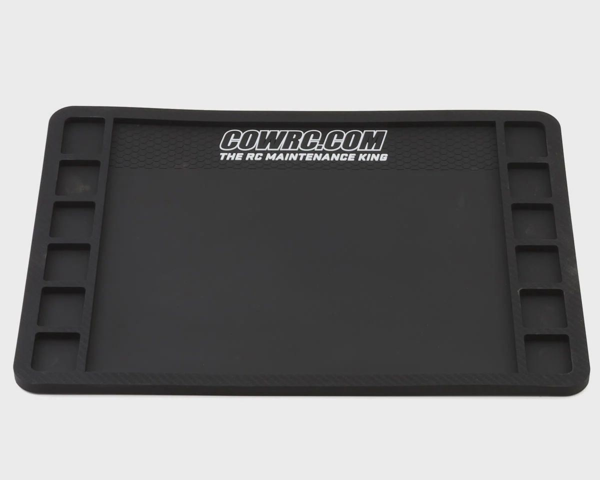 Cow RC Screw Catcher Carbon Series Rubber Pit Mat (12&quot;x16&quot;)