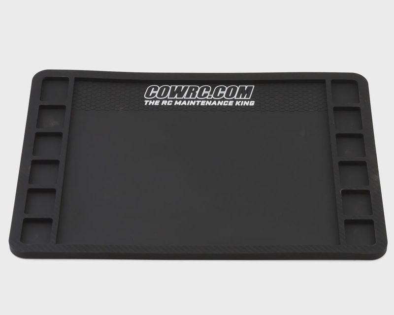 Cow RC Screw Catcher Carbon Series Rubber Pit Mat (12&quot;x16&quot;)