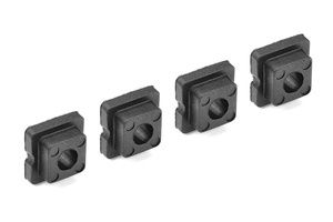 Bushings Set - For 4mm Shock Tower - Through hole - 0 Deg - Composite - 4pcs