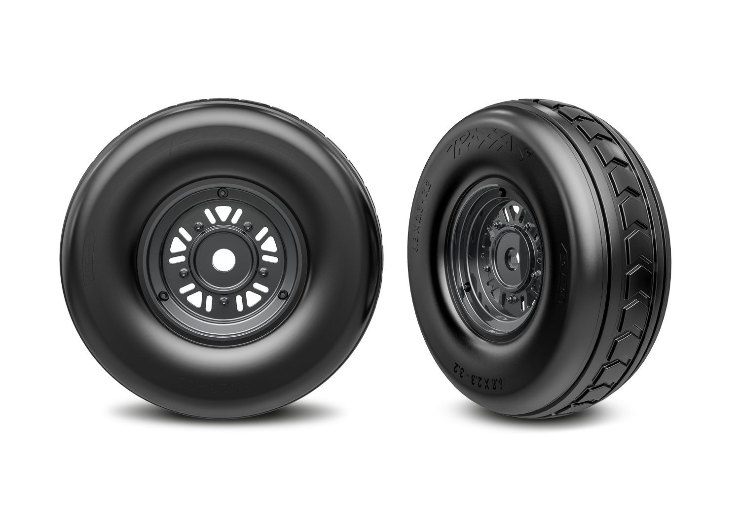 3.2&quot; Funco Black Chrm Front Wheels &amp; Arrow Tires (2)