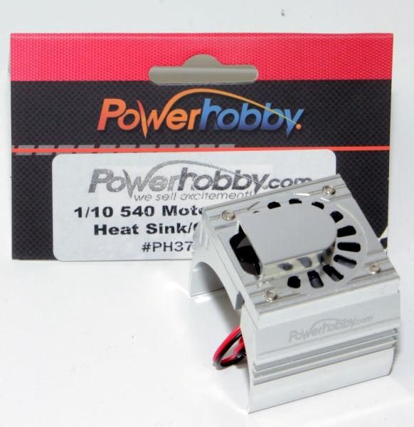 Powerhobby Aluminum Motor Heatsink Cooling Fan For 1/10 540 / 550 Size Motor
