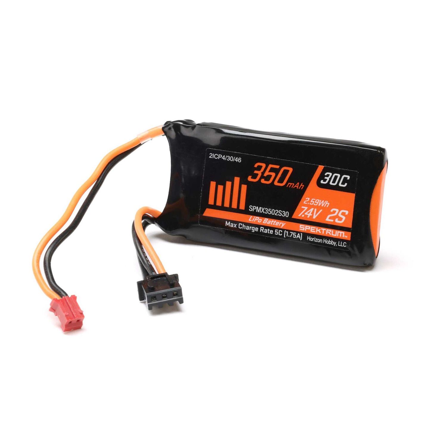 7.4V 350mAh 2S LiPo Battery: SCX24 PH 2.0