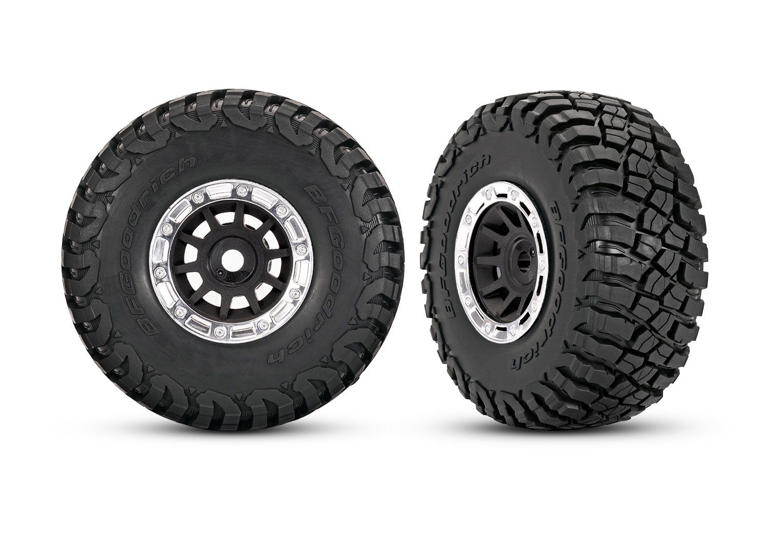 1.4&quot; Black &amp; Chrome Wheels w/ BFG Mud-Terrain Tires (2)