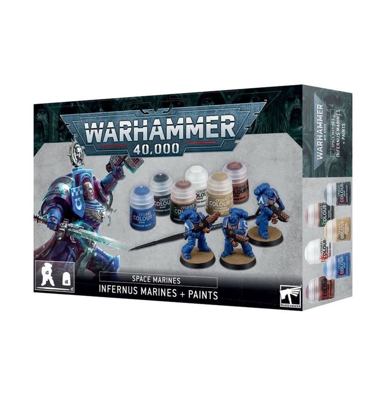 WARHAMMER 40,000 : SPACE MARINES : INFERNUS MARINES + PAINT SET
