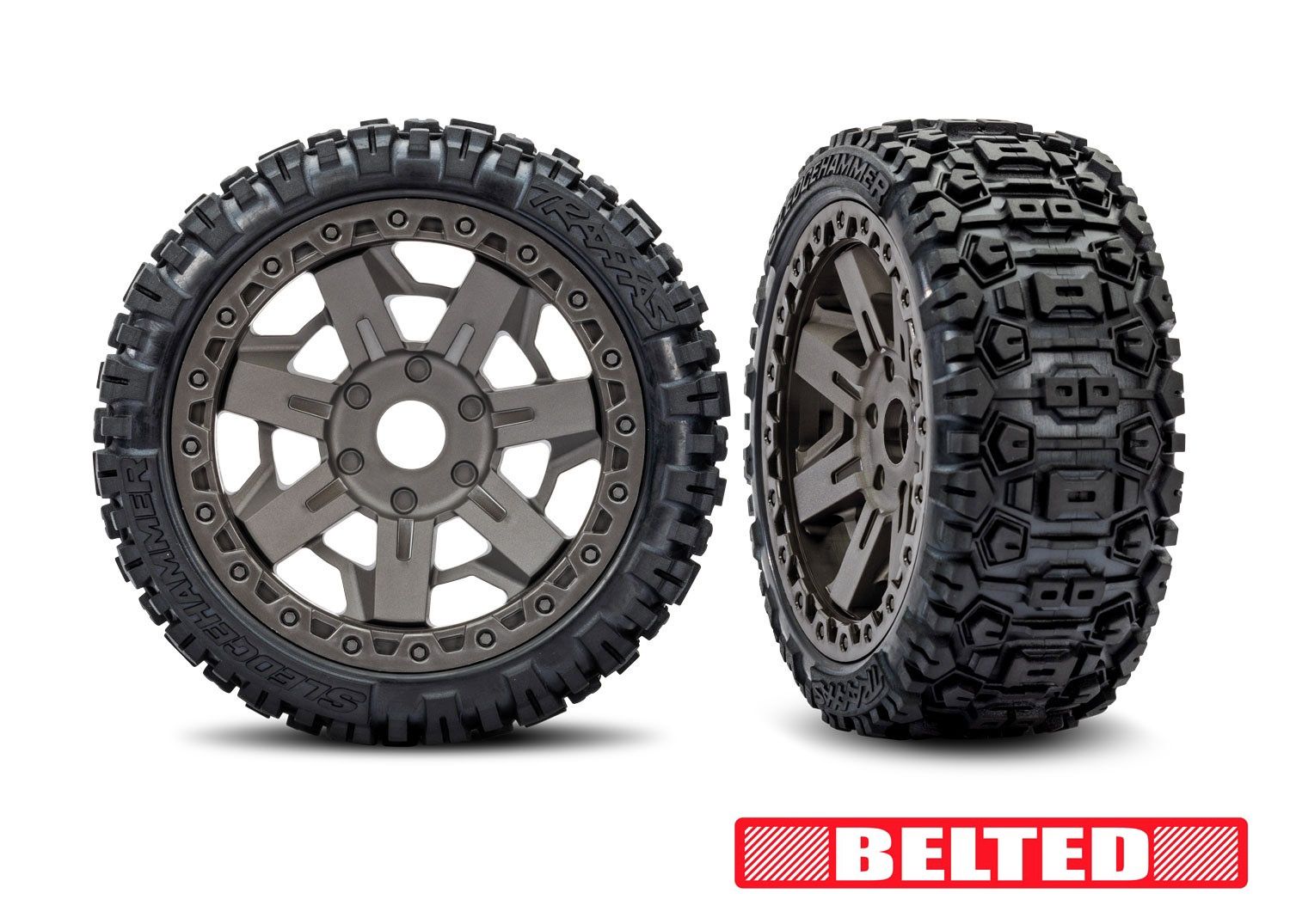 3.0&quot; Gray Wheels w/ Belted Sledgehammer Tires (2)