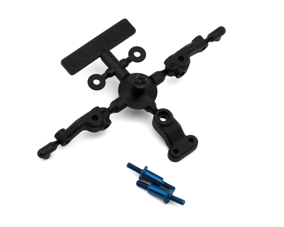 Team Associated RC28R Steering Blocks &amp; Servo Horn Set