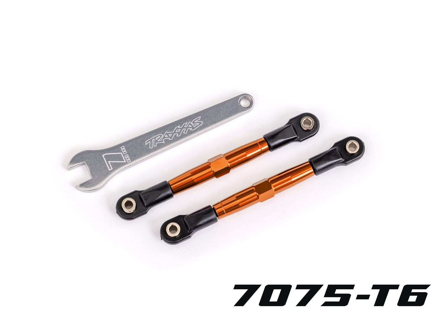 TUBES 75 mm  Aluminum Front Toe Links (2), Color: Orange