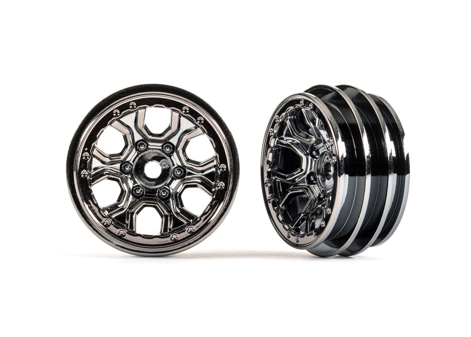 1.0" Black Chrome Wheels (2)