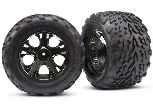 All-Star 2.8" Black Chrome Wheels &amp; Talon Tires (2)
