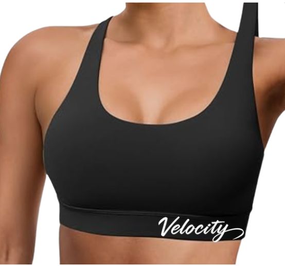 VELOCITY Black Sports Bra