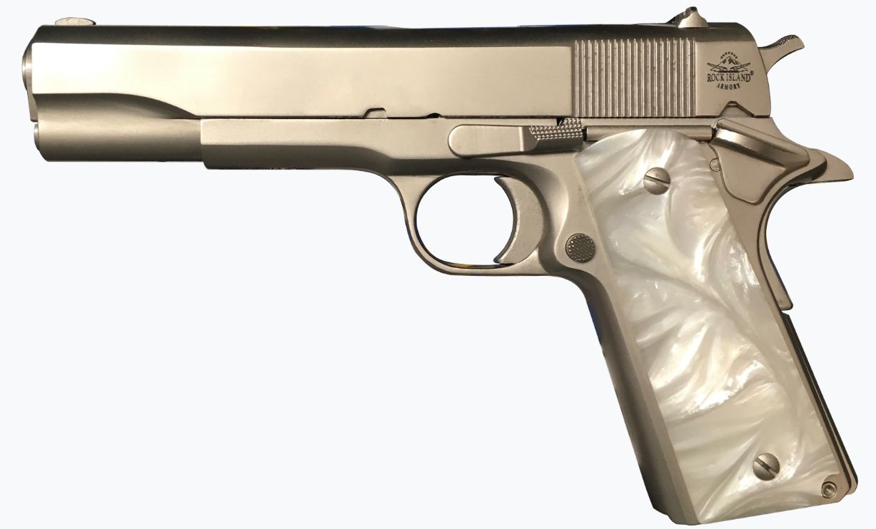 Rock Island 1911 wood/pearl grips .45acp 5"