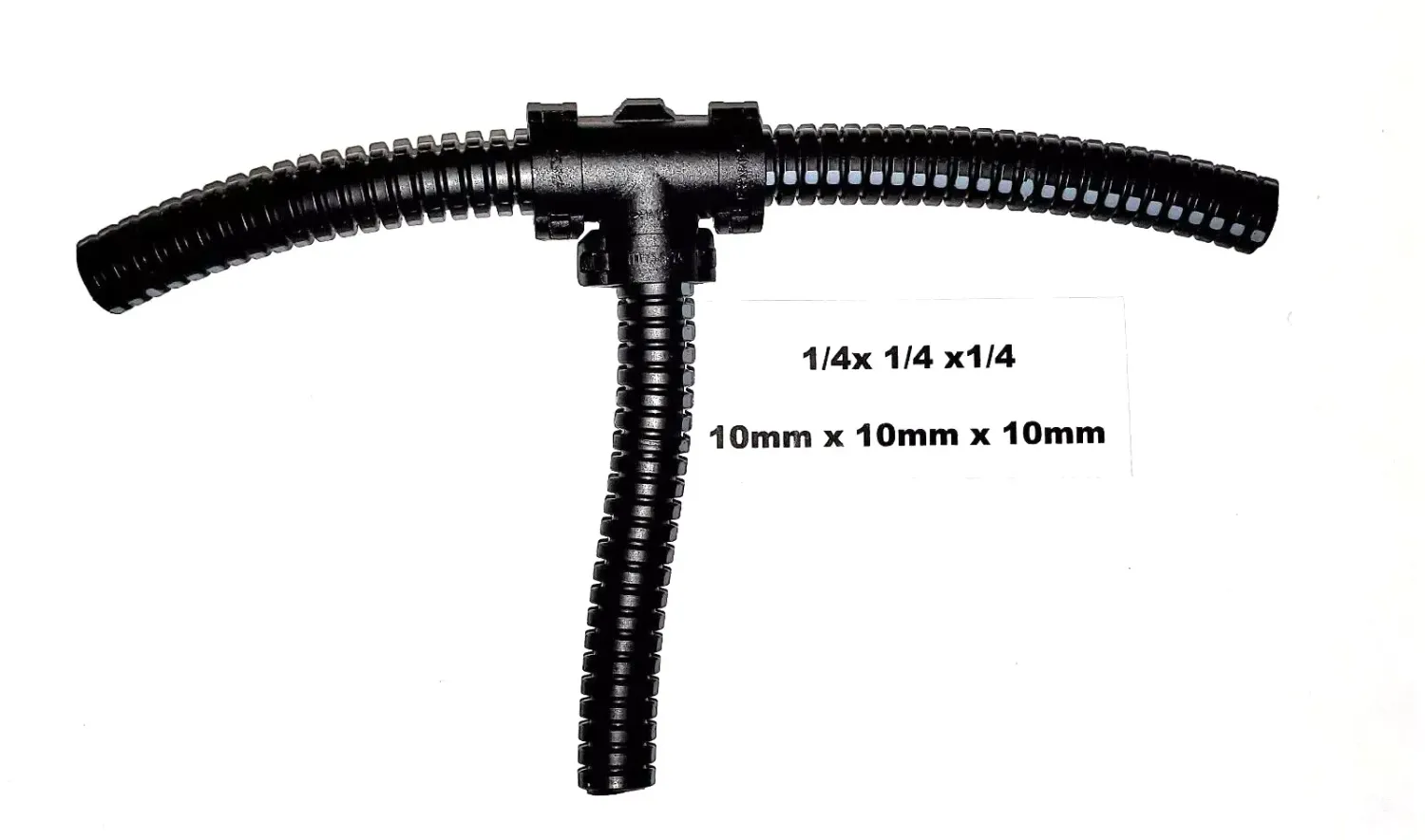 6 Wire Loom Tee Connectors [ nylon] 1/4"x1/4"x1/4"