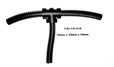 6 Wire Loom Tee Connectors [ nylon] 1/4"x1/4"x1/4"