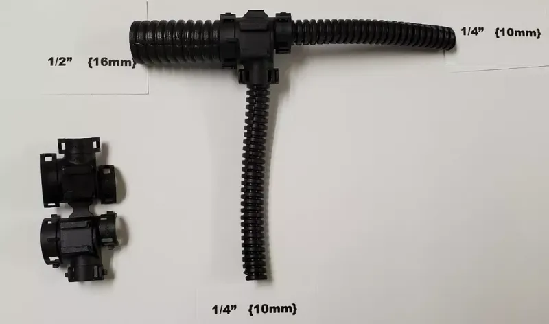 6 Wire Loom Tee Connectors [ nylon] 1/2"x1/4"x1/4"