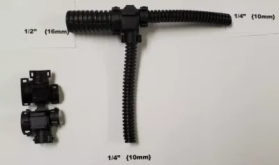 6 Wire Loom Tee Connectors [ nylon] 1/2"x1/4"x1/4"