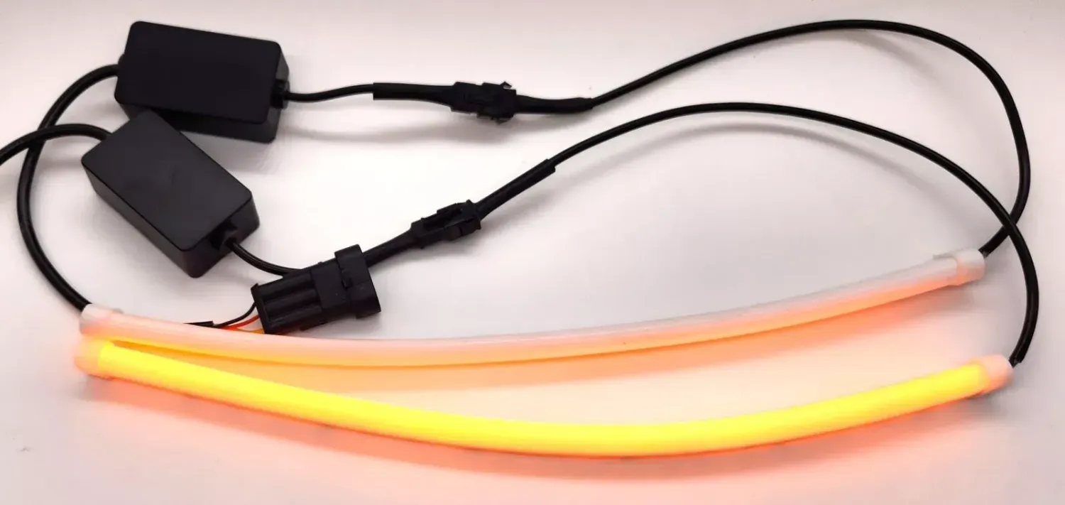 POLARIS TURN SIGNAL FRONT 40cm LED SILICONE TUBES FOR OUR NO HOLE KITS ONLY !!