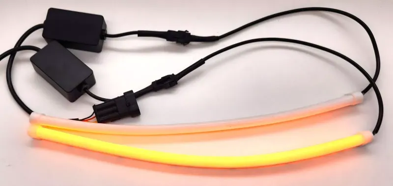 POLARIS TURN SIGNAL FRONT 30cm LED SILICONE TUBES FOR OUR NO HOLE KITS ONLY !!