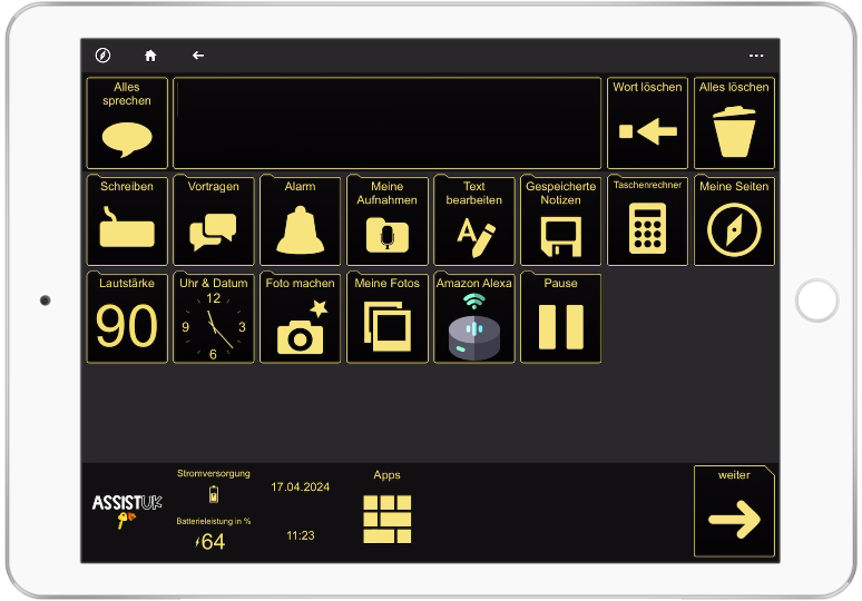 Clavis 5x8 High Contrast für Grid for iPad