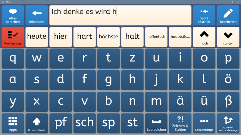 EyeKeyBoard (Tastatur für Augensteuerung) 6x10 für Grid 3 (Windows)