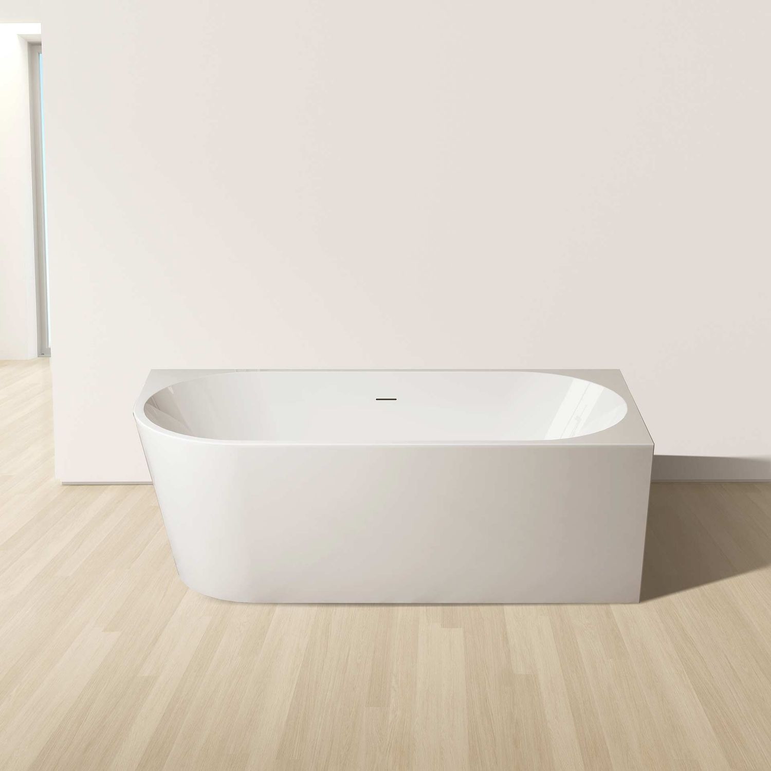 Sani-Homes corner bad rechts 180x80 cm wit