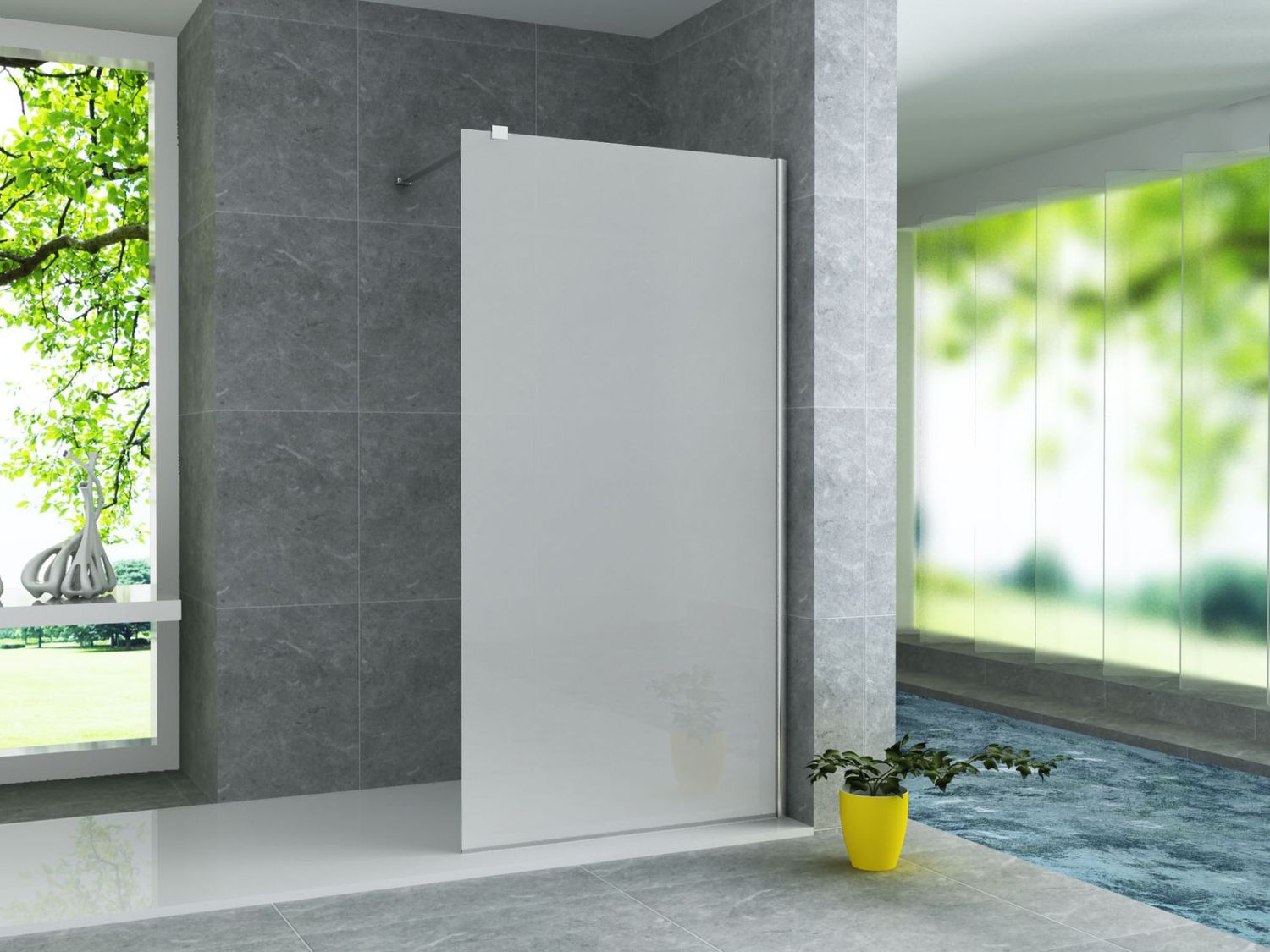 Aloni Inloopdouchewand Melkglas 8MM