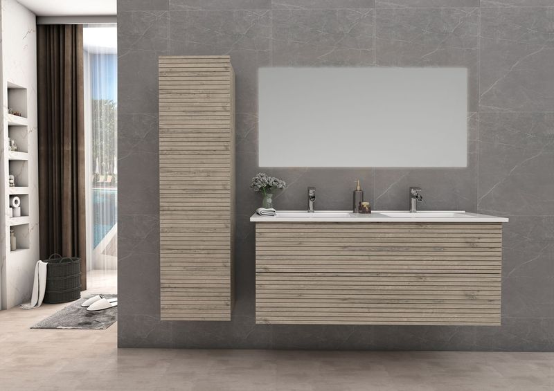 Elite Onderkast met Horizontaal Reliëf (120CM) - Licht Hout