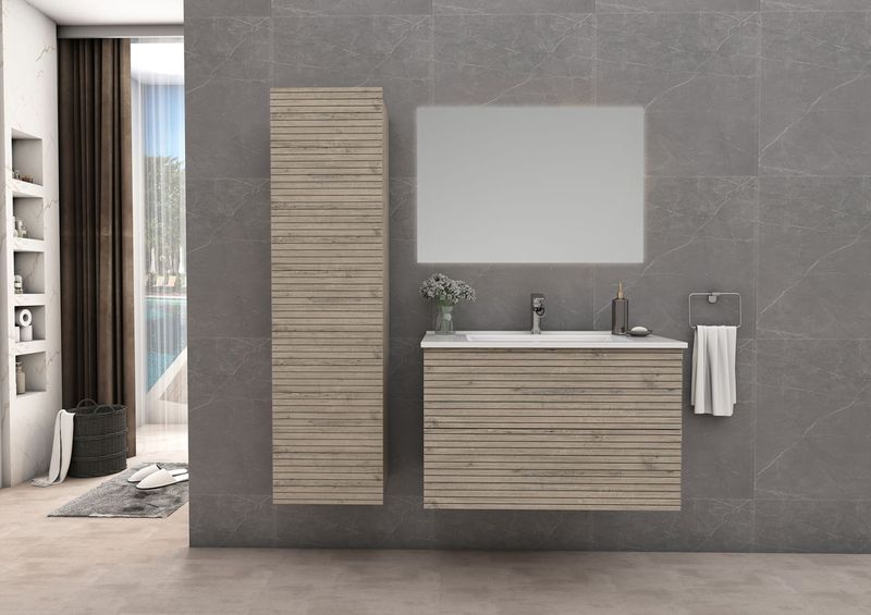 Elite Onderkast met Horizontaal Reliëf (60CM) - Licht Hout