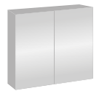 Aloni Sally Spiegelkast, 2 Deuren (80X70CM) - Aluminium