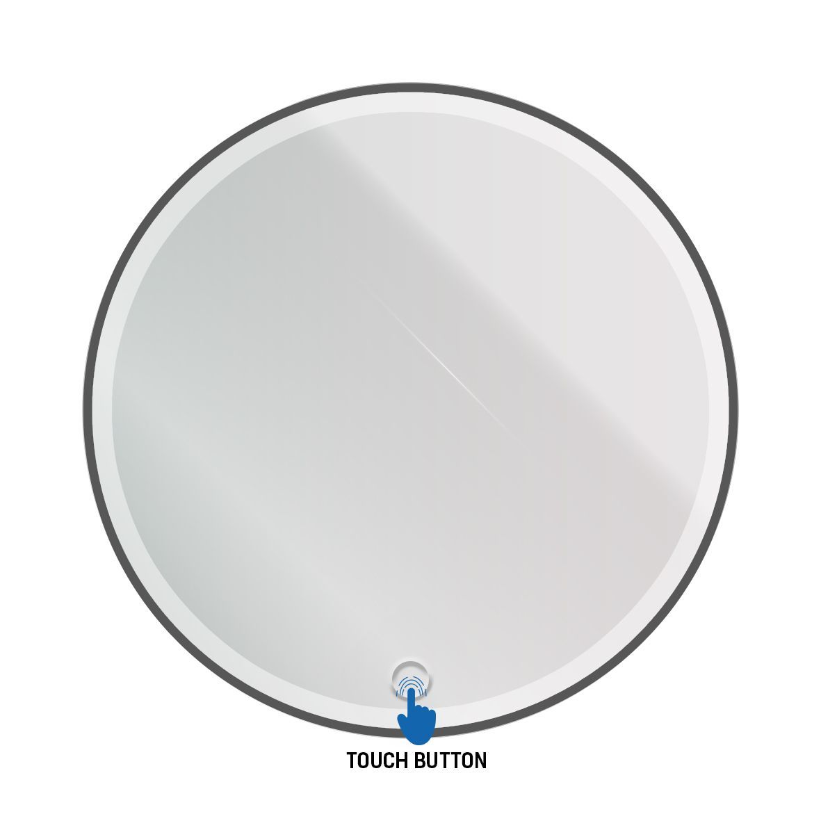 Aloni Omega LED-Spiegel Rond (Ø80CM) Mat Zwart