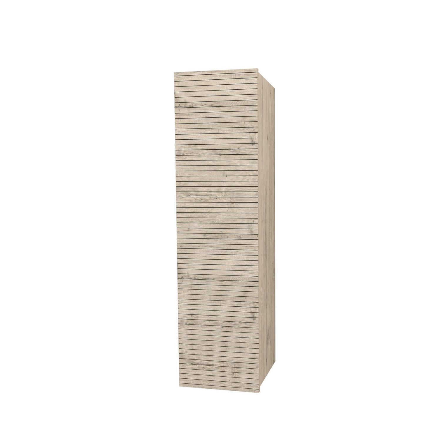 Elite Kolomkast met Horizontaal Reliëf (135CM) Licht Hout