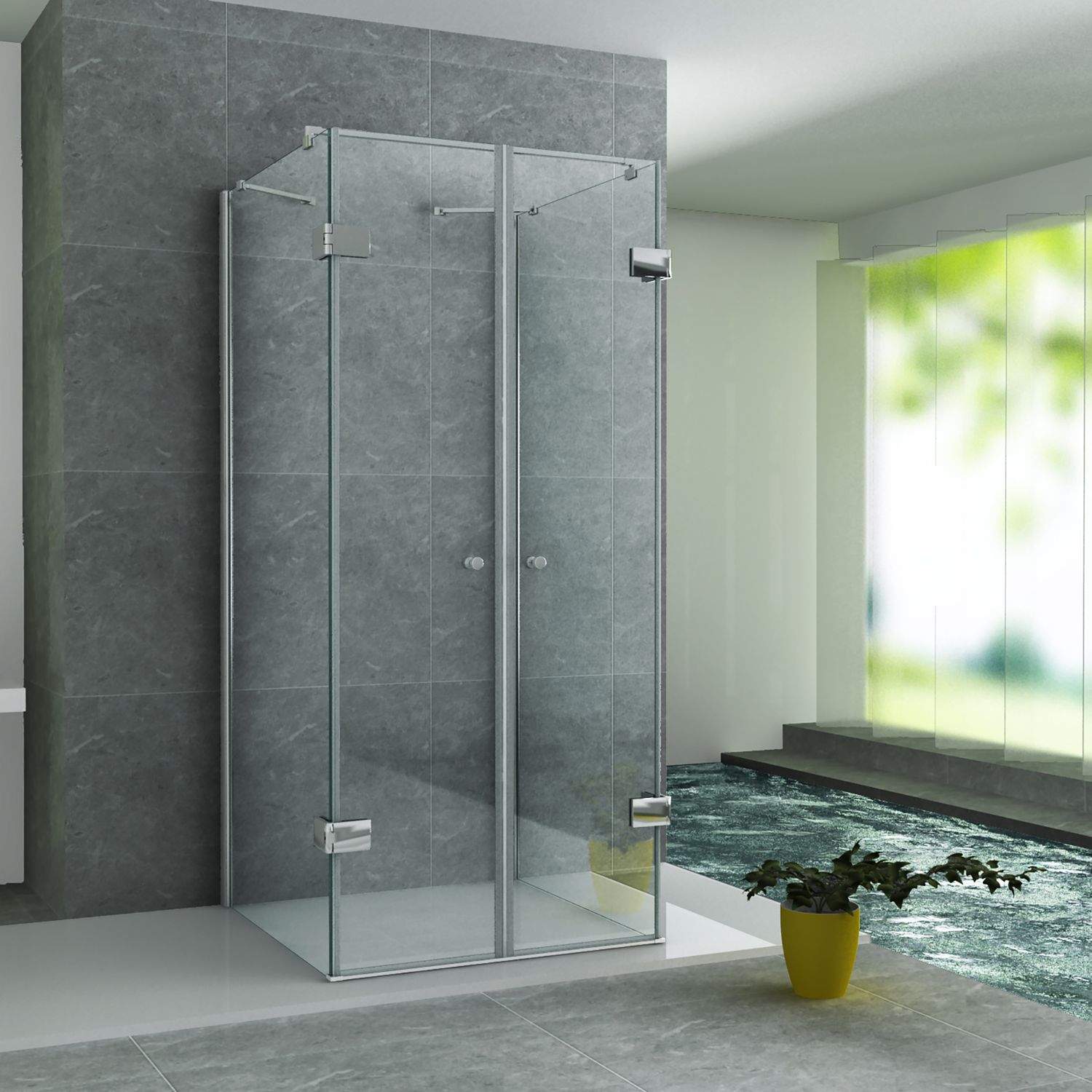 Aloni Half Vrijstaande Douchecabine 8MM (90X90X195CM)