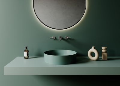 Creavit Loop Opbouw Waskom (45CM) - Nijl Groen