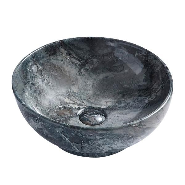 Aloni Mouse Keramische Opbouw Waskom met Push-Up (41X41X18CM) - Marmeren Look