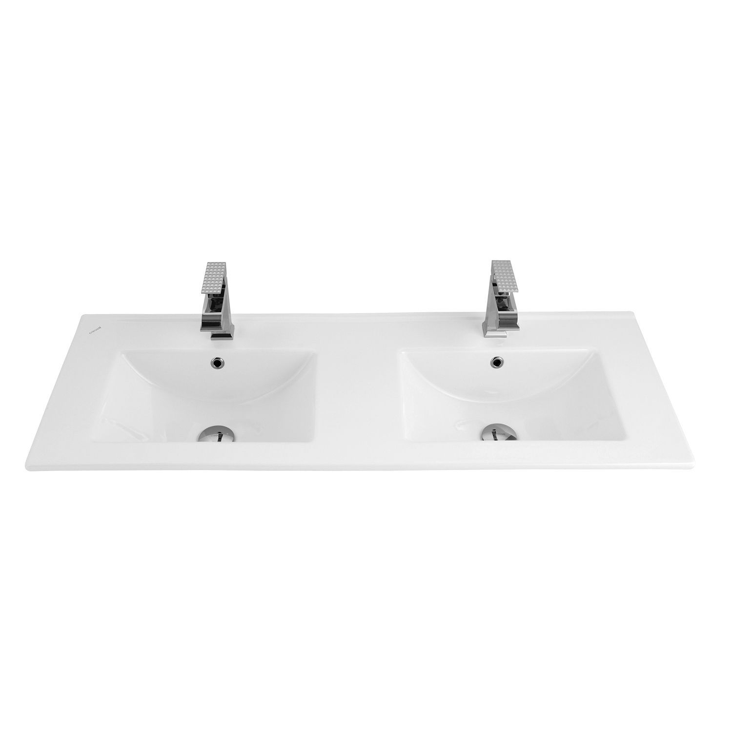 Keramische Wastafel Dubbel (46X120CM) - Wit
