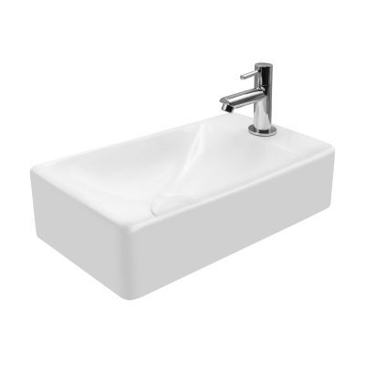 Aloni Keramische Wastafel met Kraangat Rechts - Wit