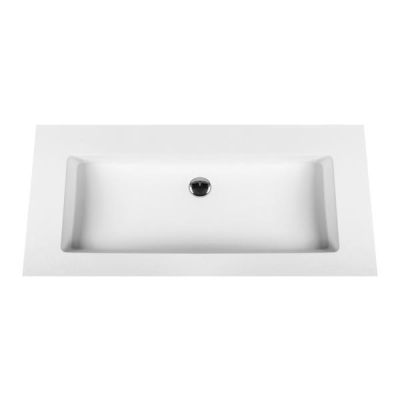 Aloni Solid Surface Wastafel Zonder Kraangat - Wit