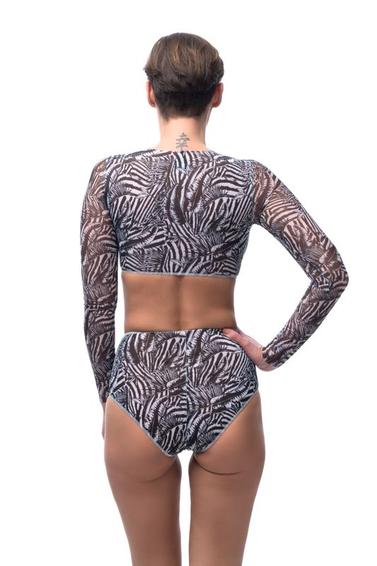 High Waist Bikini Panties "Fake zebra"
