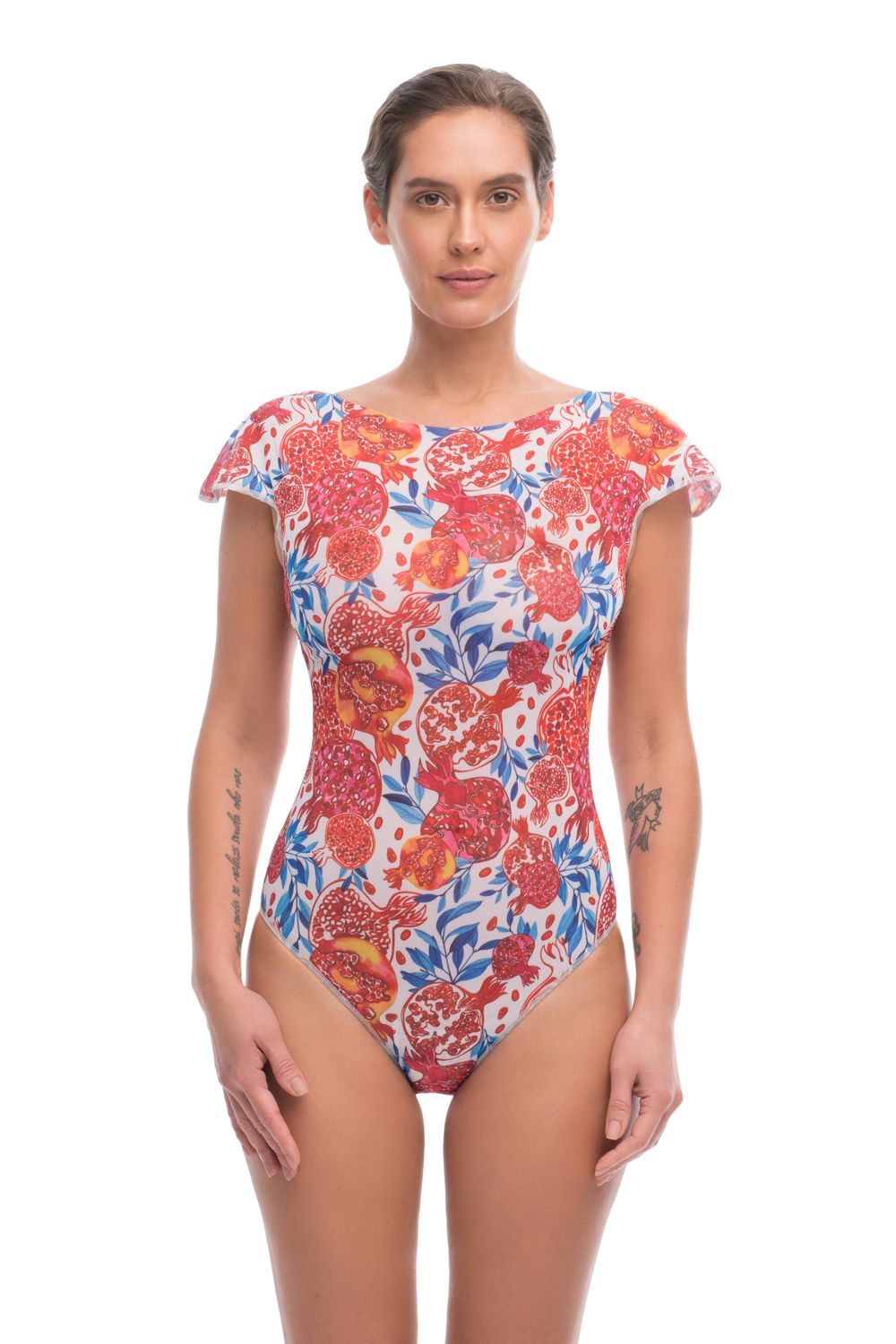 Swimsuits with a cap sleeves "Pomegranate Red"