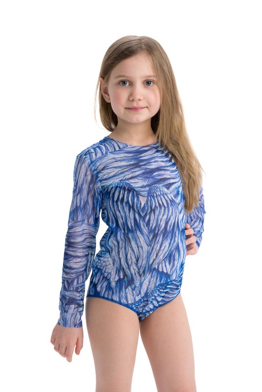 KID&#39;s Closed Back One-piece Swimsuit with Sleeves &quot;Wings&quot;