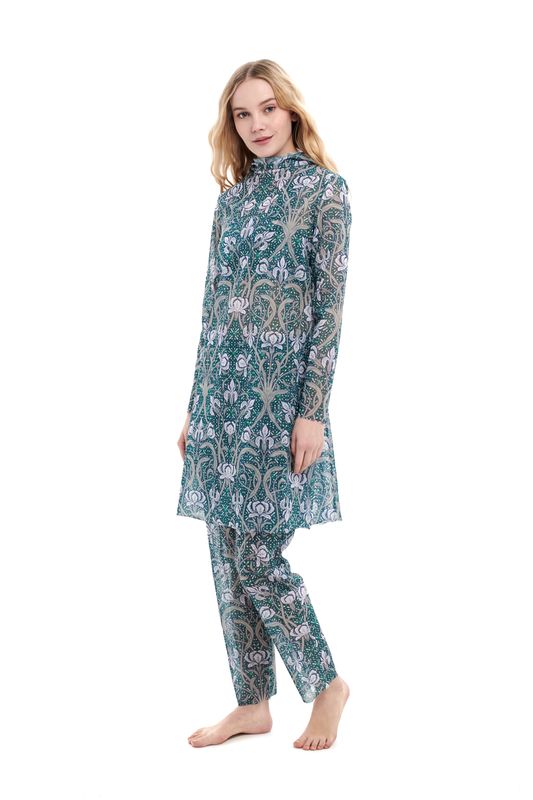 Burkini with hood "Irises"