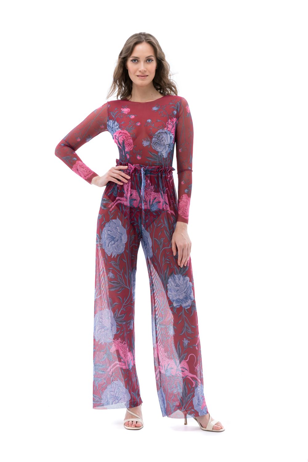 Beach pants "Peonies"