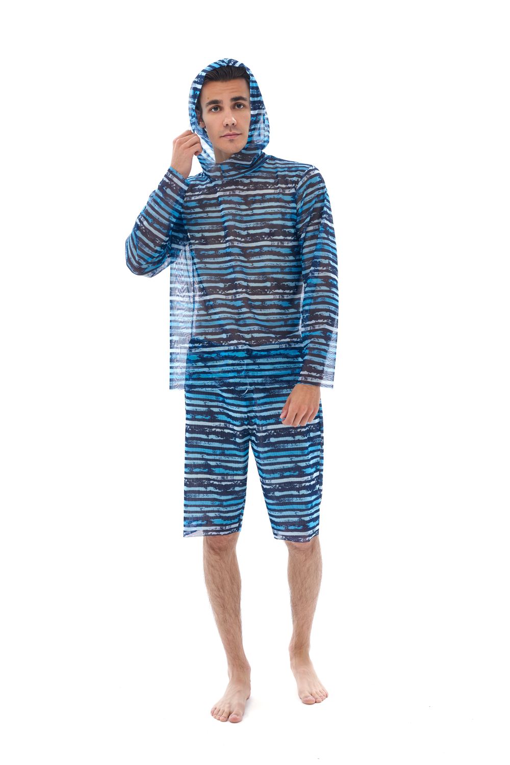 Men&#39;s T-shirt with hood &quot;Navy&quot;